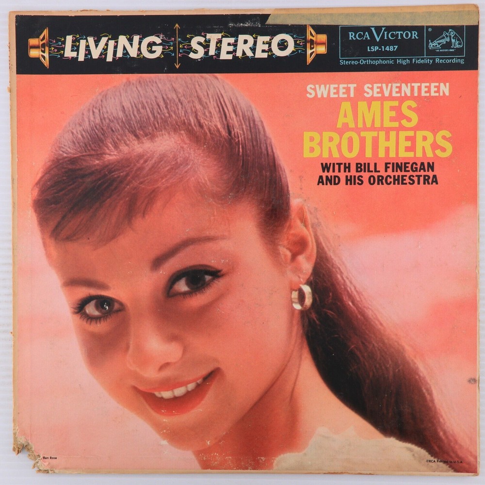 Ames Brothers w/ Bill Finegan Sweet Seventeen 1958 Stereo 12" LP Record LSP-1487